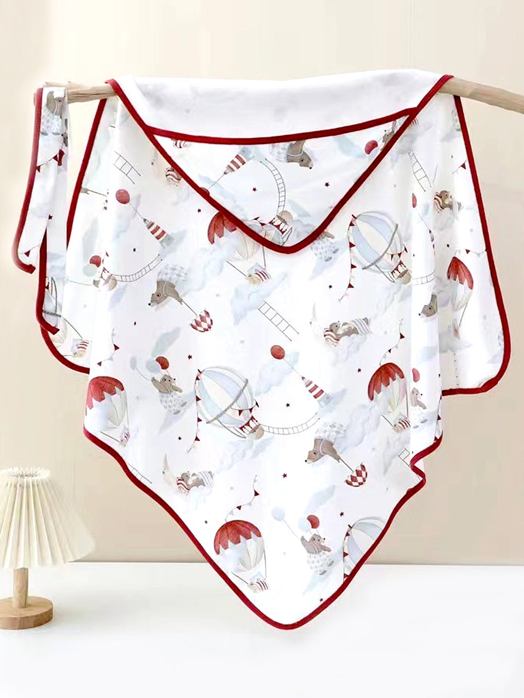 Little Surprise Box, Muslin cotton Wrapper with Hood for Newborn & Infants - LSB - BLNKT - REDBALON - HOOD
