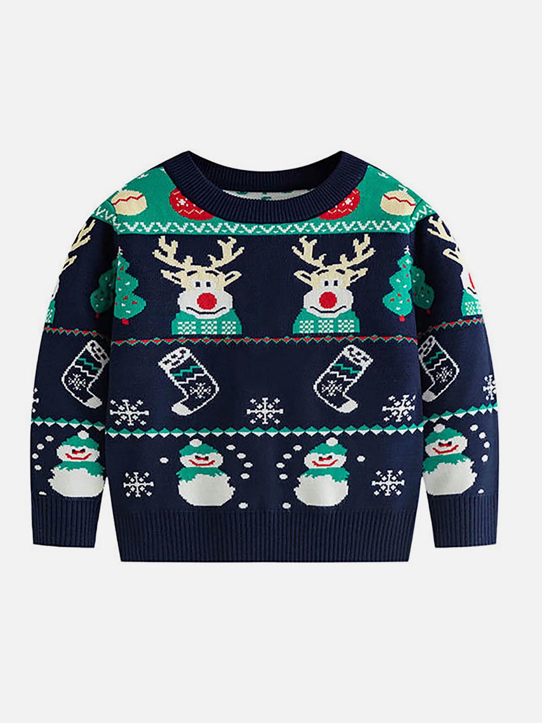 Little Surprise Box Navy 2 Christmas Deers Knitted Christmas cardigan Sweater for Kids - LSB - XCARDI - NVY2XMASDEERS - 3 - 4Y