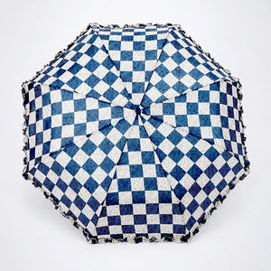 Little Surprise Box Navy Frills Checks Umbrella | The Mom Store - Monsoon Wear