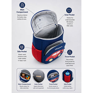 Little Surprise Box Navy Red Car Kids Backpack | The Mom Store - Back To School