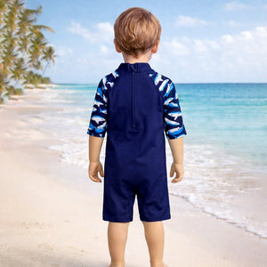 Little Surprise Box Navy Shark Swimwear Set + Long Cap, Wash Bag & Detergent - 2 - 3 Years Kids Swimwear