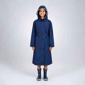 Little Surprise Box Navy Trench Raincoat | The Mom Store - L Kids Raincoat