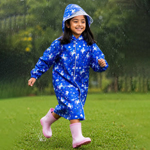 Little Surprise Box Navy Unicorn Raincoat | The Mom Store - S Kids Raincoat