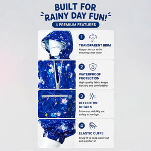 Little Surprise Box Navy Unicorn Raincoat | The Mom Store - S Kids Raincoat