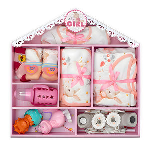 Little Surprise Box Newborn Baby Wooden Nautical House Gift Hamper - Pink Baby Gift Sets