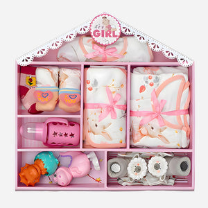 Little Surprise Box Newborn Baby Wooden Nautical House Gift Hamper - Pink Baby Gift Sets