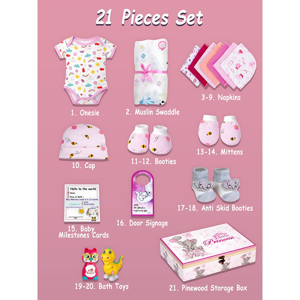 Little Surprise Box Newborn Little Pinewood Gift Hamper Box Set - Pink Baby Gift Sets
