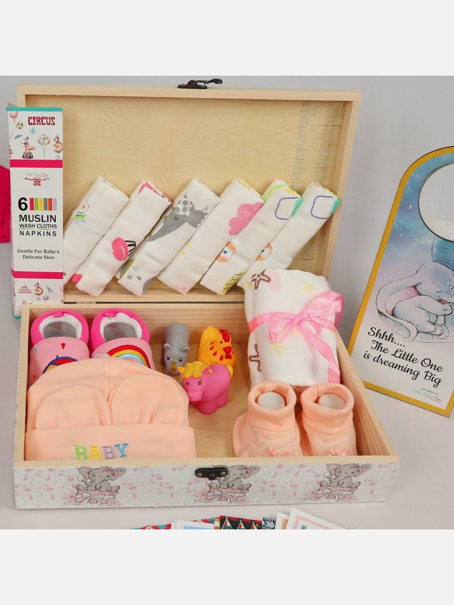Little Surprise Box Newborn Little Pinewood Gift Hamper Box Set - LSB-NBH-PNKPRINCESSPINEWD