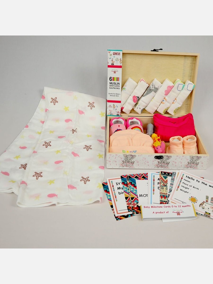 Little Surprise Box Newborn Little Pinewood Gift Hamper Box Set - LSB-NBH-PNKPRINCESSPINEWD