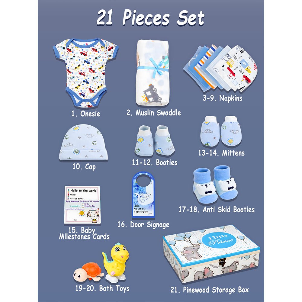 Little Surprise Box Newborn Little Pinewood Gift Hamper Box Set - Blue Baby Gift Sets