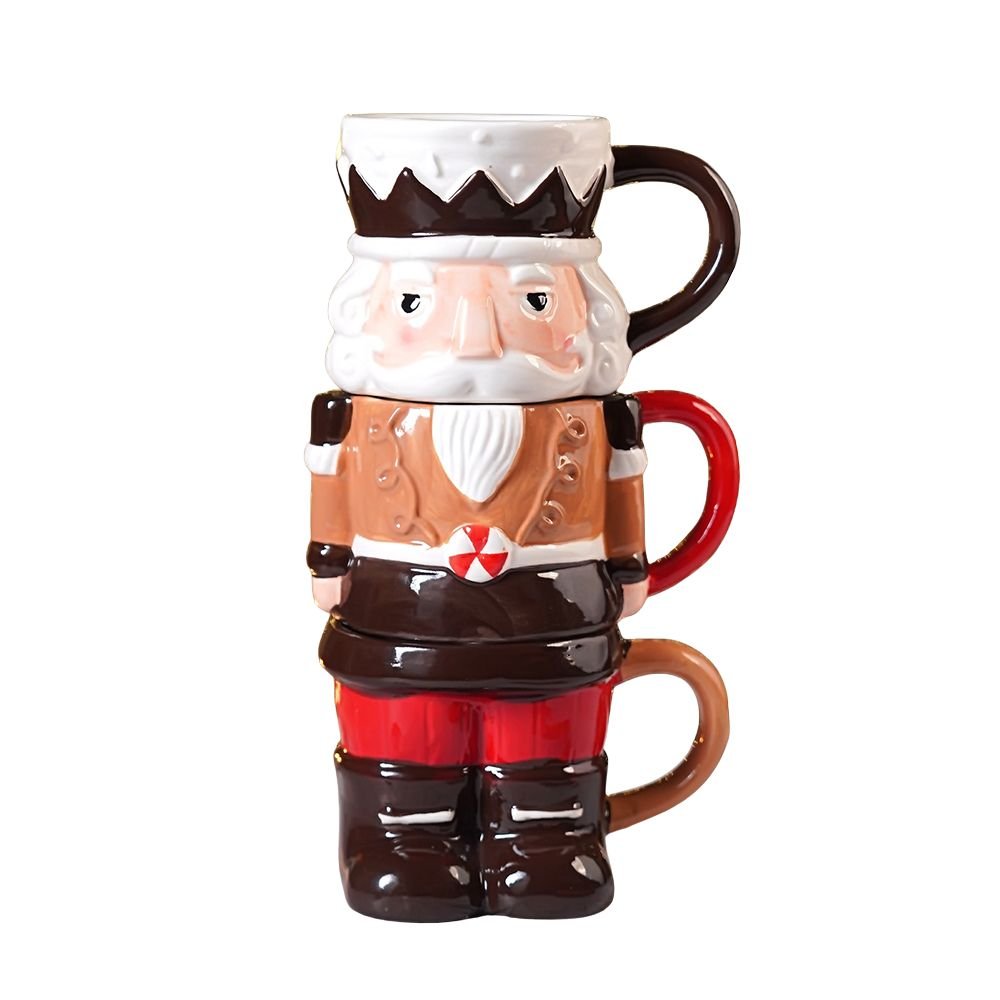 Little Surprise Box Nutcracker themed 3pcs Hot chocolate and Coffee chrsitmas Mugs Set. - Christmas Cutlery