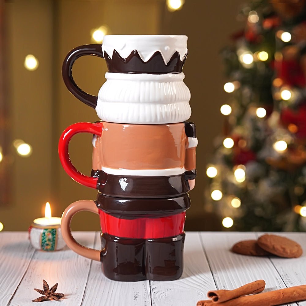 Little Surprise Box Nutcracker themed 3pcs Hot chocolate and Coffee chrsitmas Mugs Set. - Christmas Cutlery