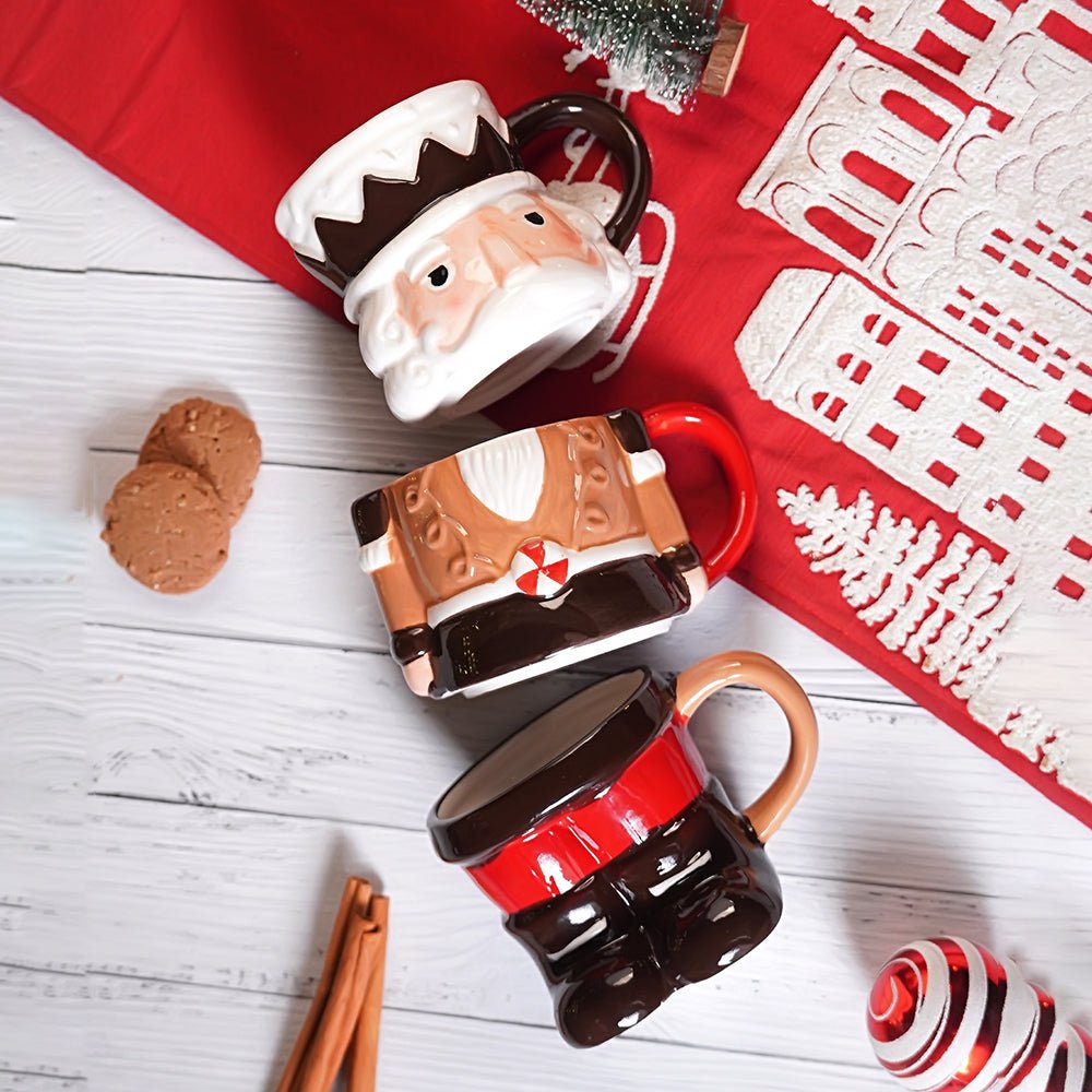 Little Surprise Box Nutcracker themed 3pcs Hot chocolate and Coffee chrsitmas Mugs Set. - Christmas Cutlery