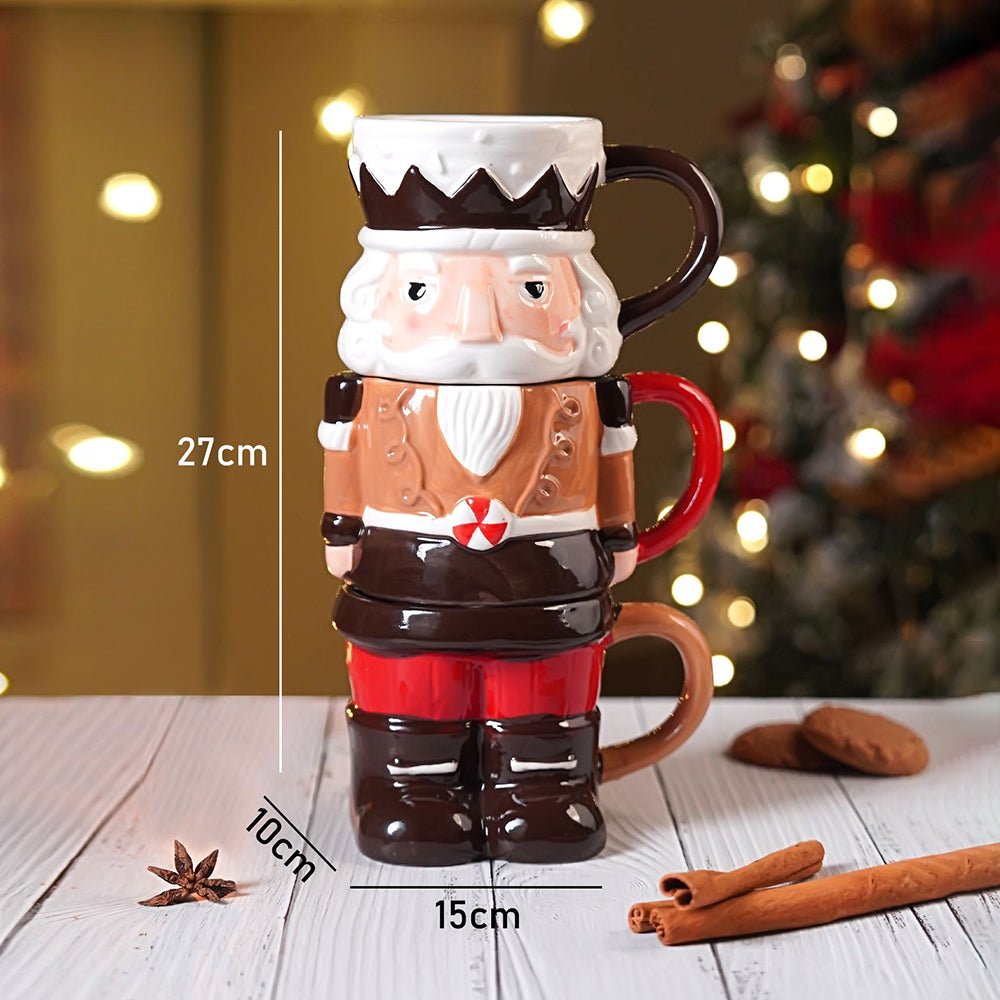 Little Surprise Box Nutcracker themed 3pcs Hot chocolate and Coffee chrsitmas Mugs Set. - Christmas Cutlery