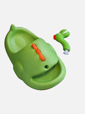 Little Surprise Box Olive 3d Long Neck Dino Slip on Clogs/Footwear for Toddlers & Kids - Kids Shoes & Socks