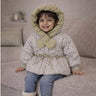 Little Surprise Box Olive & Cream Floral Printed Hooded Winter Jacket for Kids - 4 - 5Y Kids Sweater