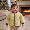 Little Surprise Box Olive Crochet Floral Winter Jacket for Kids - 2 - 3 Years Kids Sweater