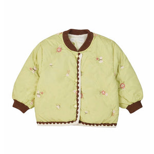 Little Surprise Box Olive Crochet Floral Winter Jacket for Kids - 2 - 3 Years Kids Sweater