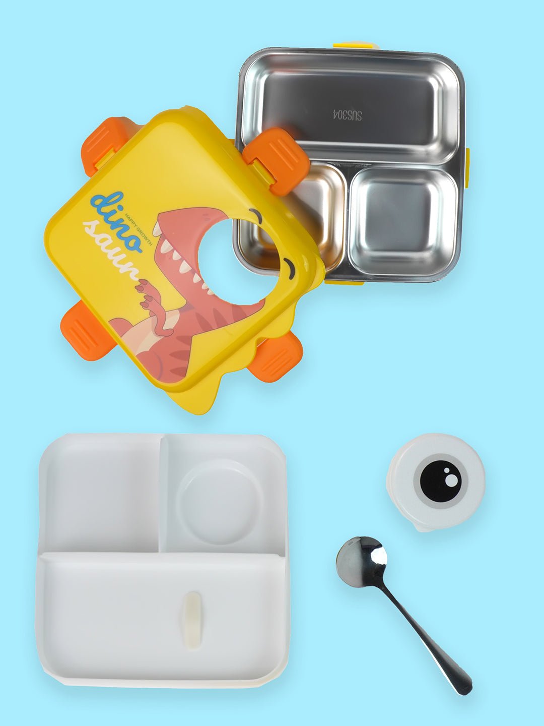 Little Surprise Box, One Eye Stainless Steel Lunch Box For Kids - LSB - LB - ONEEYE - YELW