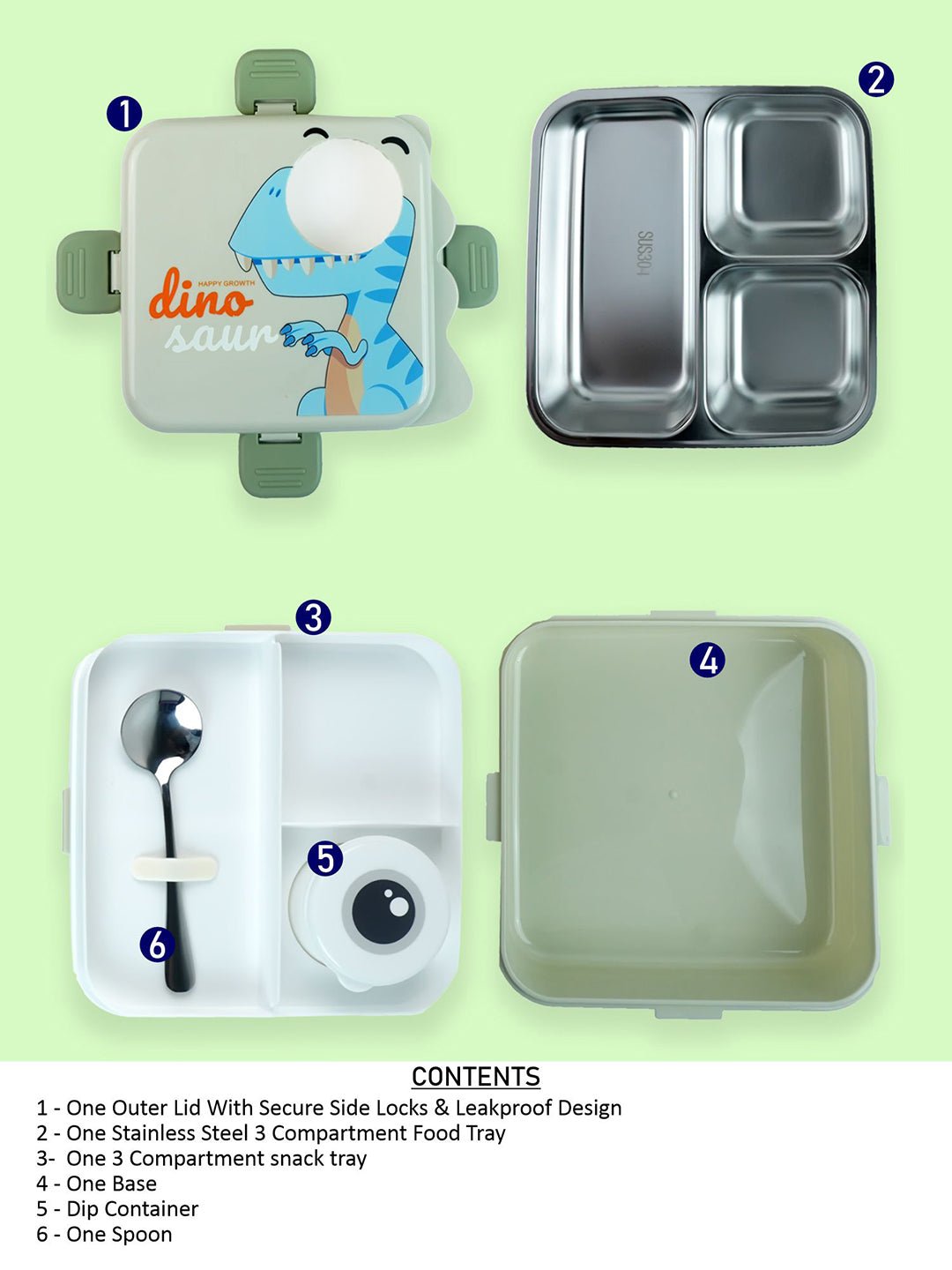 Little Surprise Box, One Eye Stainless Steel Lunch Box For Kids - LSB - LB - ONEEYE - OLV