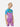 Little Surprise Box One piece Knee Length Kids Swimwear Purple & Blue Floral Print, UPF 50+ with Cap - LSB - SW - Floralpurpl - Knee - S