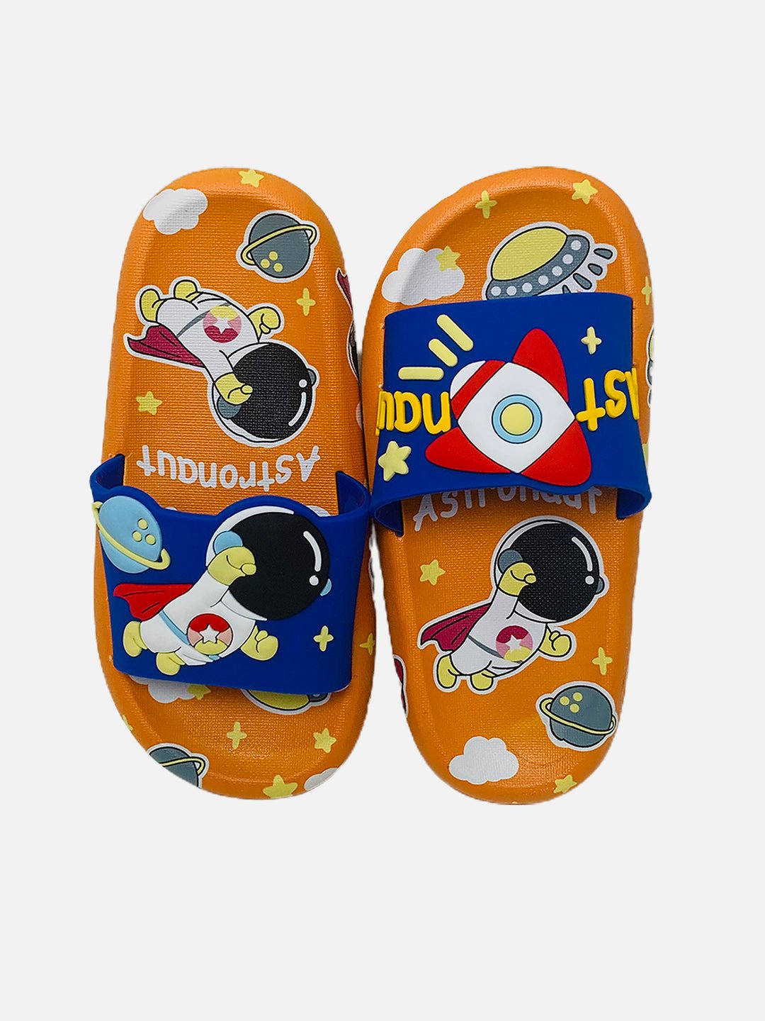 Little Surprise Box Orange all over Space theme Slip on Clogs/Footwear for Toddlers & Kids - LSB - FW - ORNGSPCEALLOVR - 24/25EU