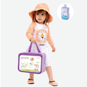 Little Surprise Box Orange Roar Lion Kids Swimwear Set + Hat, Wash Bag & Detergent - 3 - 4 Years Kids Swimwear