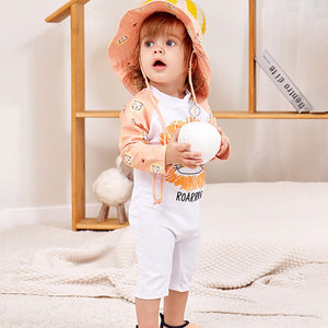 Little Surprise Box Orange Roar Lion Kids Swimwear Set + Hat, Wash Bag & Detergent - 3 - 4 Years Kids Swimwear