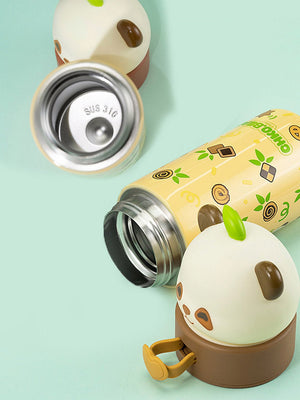 Little Surprise Box, Panda Head Stainless Steel Thermos Water Bottle - LSB - WB - BRWNPANDA