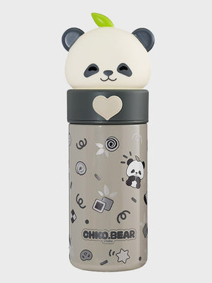 Little Surprise Box, Panda Head Stainless Steel Thermos Water Bottle - LSB - WB - GRYPANDA
