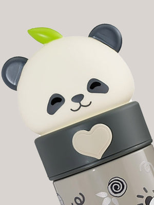Little Surprise Box, Panda Head Stainless Steel Thermos Water Bottle - LSB - WB - GRYPANDA