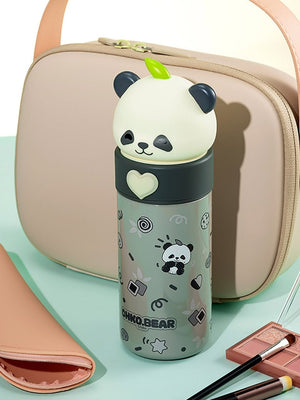 Little Surprise Box, Panda Head Stainless Steel Thermos Water Bottle - LSB - WB - GRYPANDA