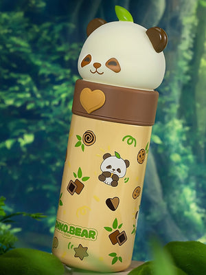 Little Surprise Box, Panda Head Stainless Steel Thermos Water Bottle - LSB - WB - BRWNPANDA