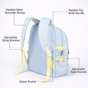 Little Surprise Box Pastel Blue Bow Multi - Pocket School Backpack for Kids & Teens - School Bag