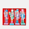 Little Surprise Box Pastel Candy theme, set of 4 Wooden Nutcrackers Christmas Tree Ornaments - LSB - CMS - 4PASTLNUTCKR - TRO