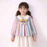 Little Surprise Box Pastel - Color Stripes Cardigan with Bow & Pompom, Winter Cardigan Sweater for Kids - 2 - 3 Years Kids Sweater