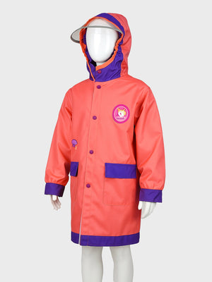 Little Surprise Box, Peach Donut unicorn knee length raincoat for kids - LSB - RC - PCHDONUT - UNI - LK - S