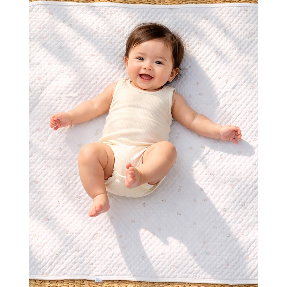 Little Surprise Box Peach Quilted Cotton Winter Baby Wrapper with Hood - Baby Blanket