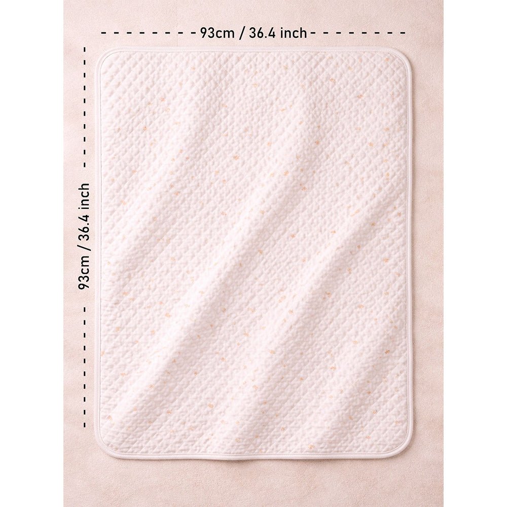 Little Surprise Box Peach Quilted Cotton Winter Baby Wrapper with Hood - Baby Blanket