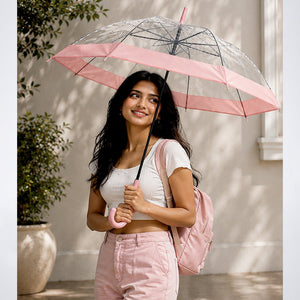Little Surprise Box Peach Transparent Umbrella | The Mom Store - Monsoon Wear