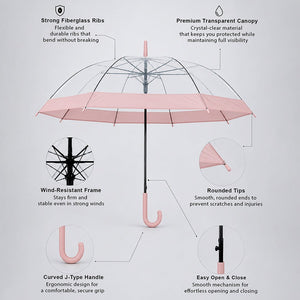 Little Surprise Box Peach Transparent Umbrella | The Mom Store - Monsoon Wear