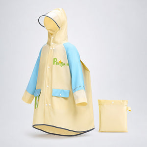 Little Surprise Box Penguin Pocket Raincoat | The Mom Store - S Kids Raincoat