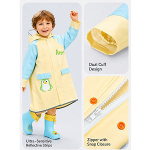 Little Surprise Box Penguin Pocket Raincoat | The Mom Store - S Kids Raincoat