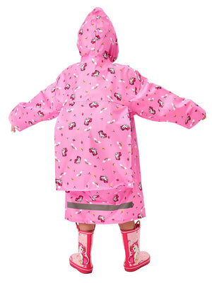Little Surprise Box, Pink all over unicorn knee length Raincoat for Kids - LSB - RC - ALLOVER - UNI - S