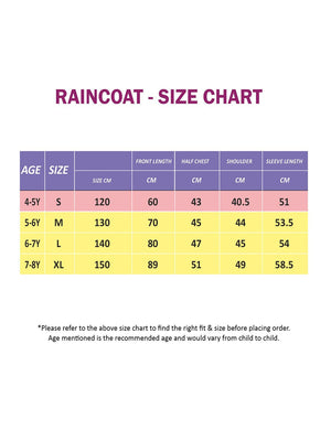 Little Surprise Box, Pink all over unicorn knee length Raincoat for Kids - LSB - RC - ALLOVER - UNI - S
