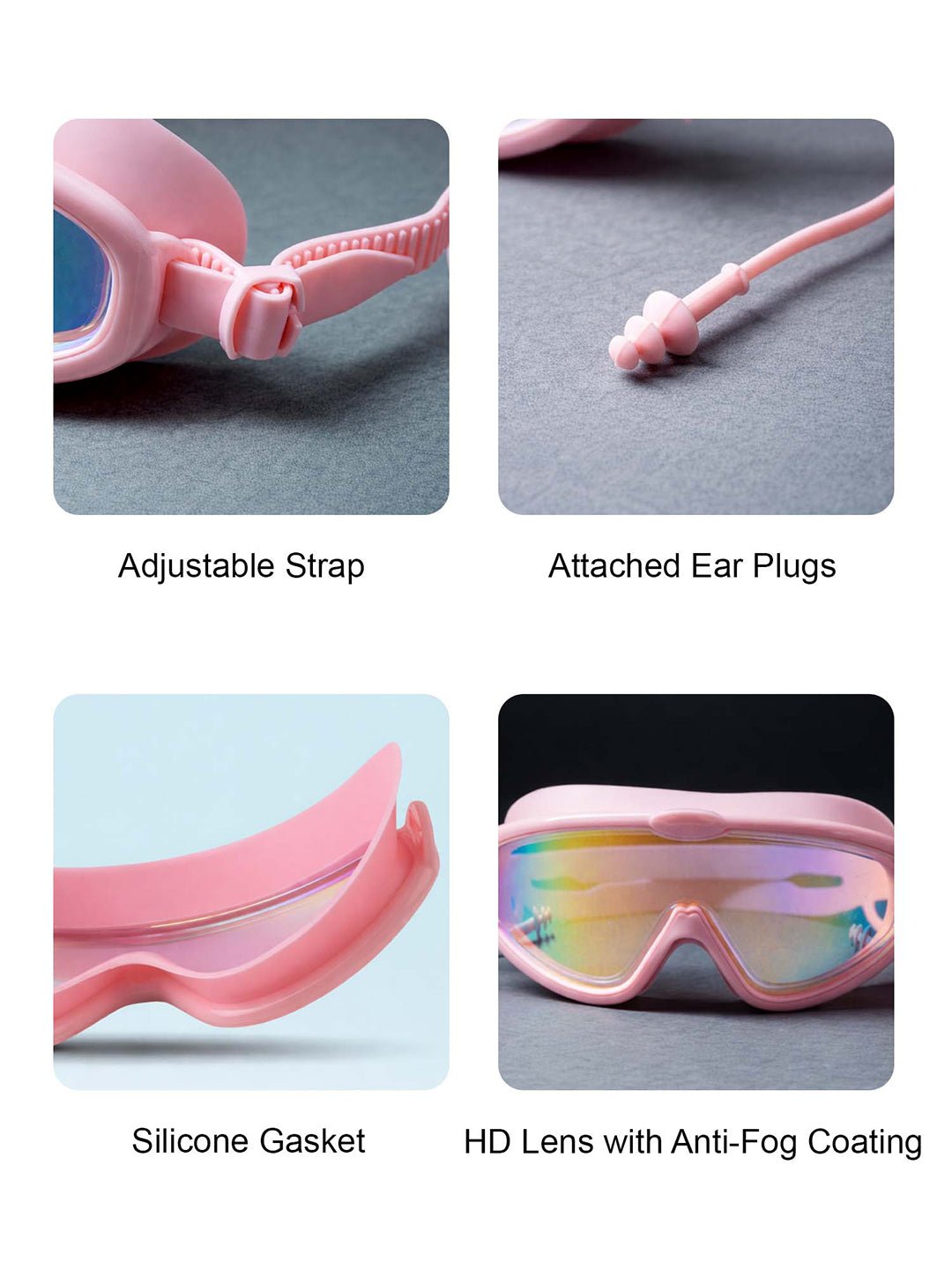 Little Surprise Box Pink Anti - Fog UV Protection Leakproof Swim Goggles for Kids, 7–15 Years - Swim Goggles