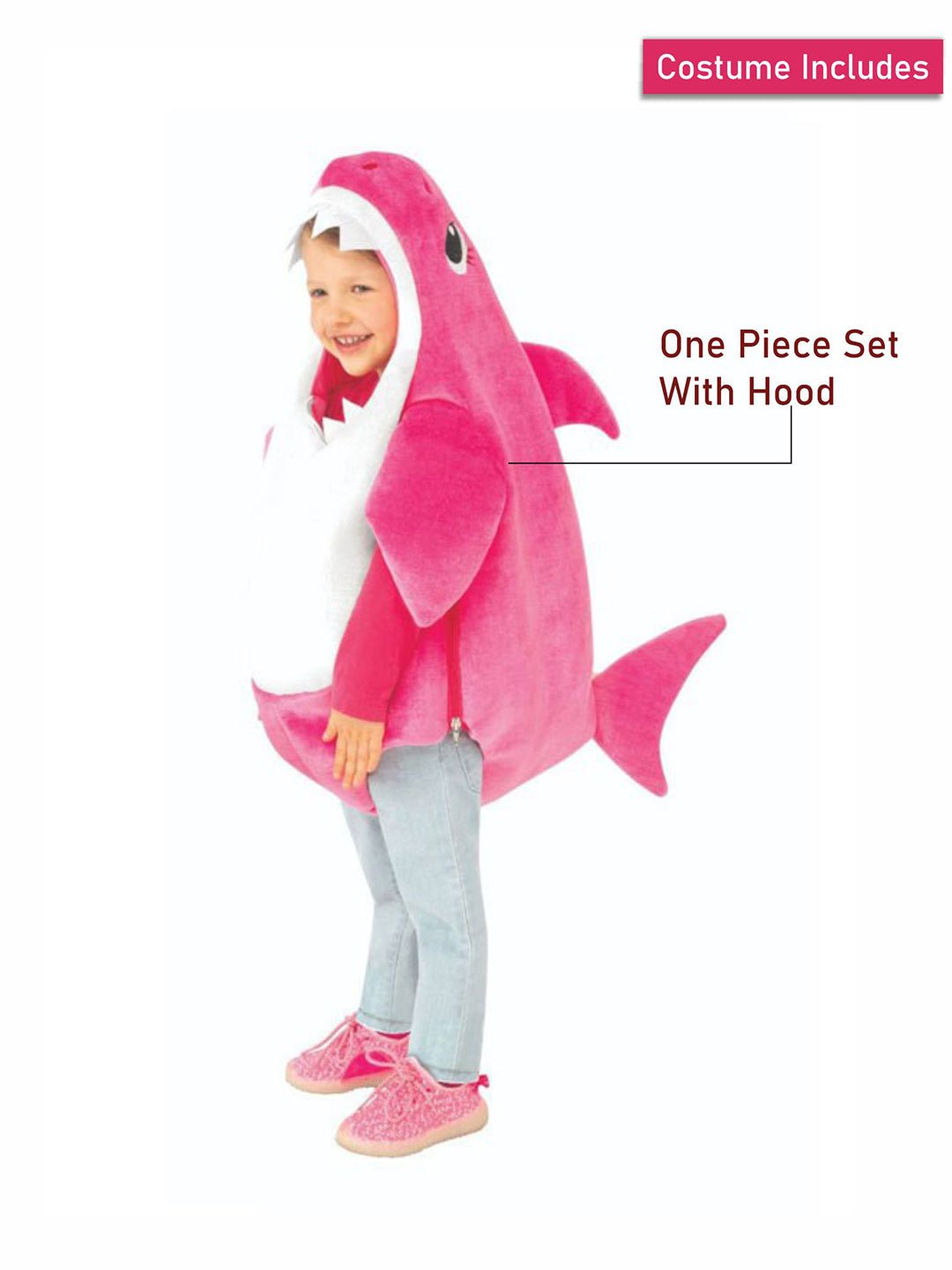 Little Surprise Box, Pink Baby Shark, Kids Halloween Costume Fancy Dress Up - LSB - HWC - PNKSHARK - 4 - 6Y