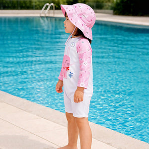 Little Surprise Box Pink Bunny Kids Swimwear Set with Hat & Freebies - 3 - 4 Years Kids Swimwear