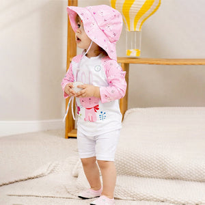 Little Surprise Box Pink Bunny Kids Swimwear Set with Hat & Freebies - 3 - 4 Years Kids Swimwear