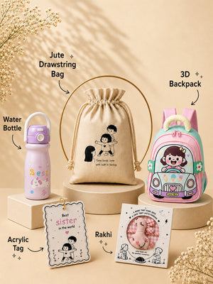 Little Surprise Box Pink Car Rakhi Combo - Rakhi Combo